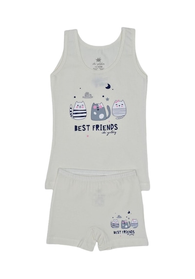 Kız Çocuk Best Baskılı Atlet Boxer Takım 8539 Bgl-st03483 001