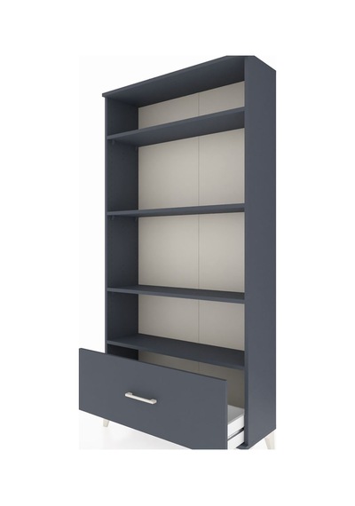 Arges Dolap 4 Raflı Tek Çekmeceli 88x30x182 Antrasit-antrasit Antrasit