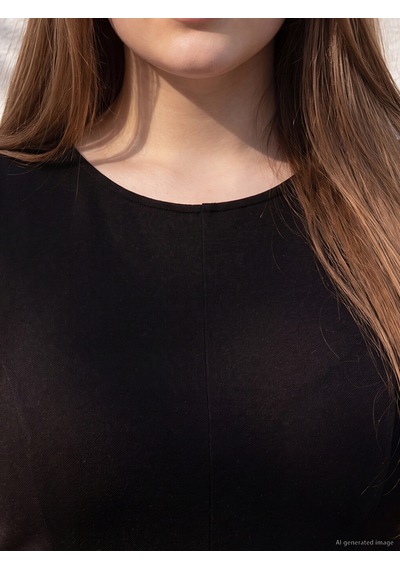 Lcwaıkıkı Curve Siyah Büyük Beden Fırfırlı Peplum Bluz
