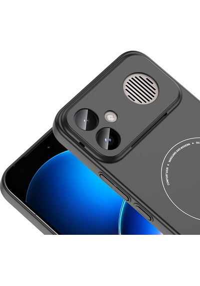 Xiaomi Poco F8 Ultra Kılıf M-safe Şarj Özellikli Kamera Korumalı Sert Pc Elio Kapak Siyah