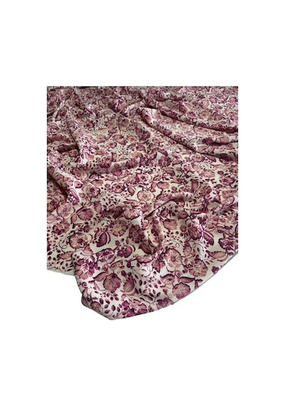 Maroken Kumaş En 145 Cm Kırışmaz Dökümlü Elbiselik Tunik Pantolonluk Kumaş M104 Pembe Çiçekli