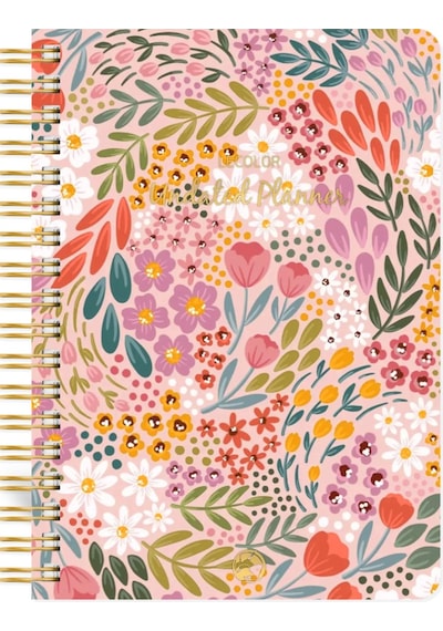 Süresiz Planlayıcı Spiralli Ajanda Defter Botanical 17x24 Cm Çok Renkli