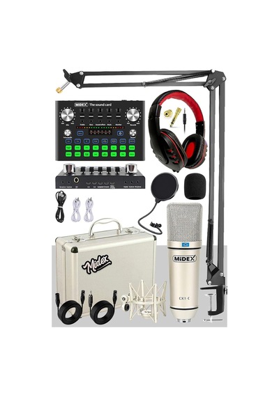 Cx1 Compact Set-2 Efektli Ses Kartı Mikrofon Stand Seti Pc Ve Telefon