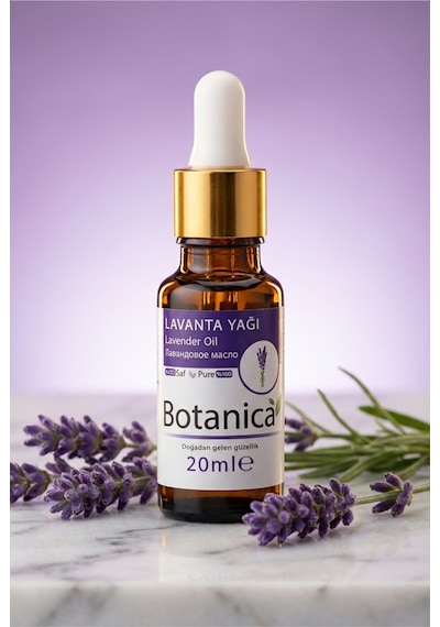 Botanica %100 Saf Lavanta Yağı Stres Giderici Cilt Bakımı Yatıştırıcı Doğal Uçucu Bitkisel Damla 20 Ml 20 ML