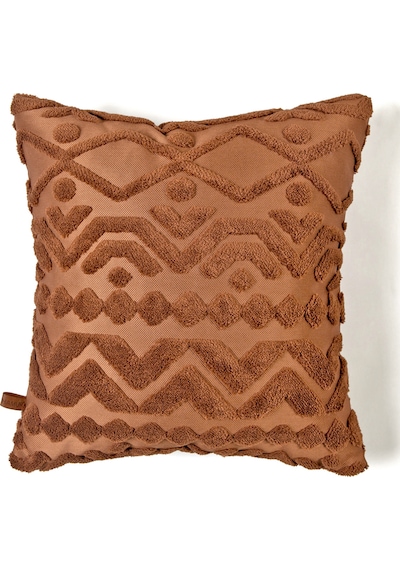 Bohem Özel Tasarım Punch Panç Desen Kare Dekoratif Kırlent Kılıfı 50x50 cm Letta Taba