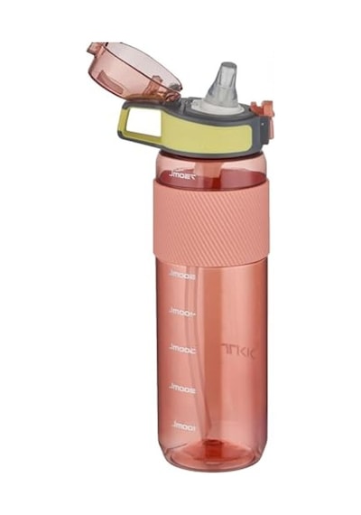 800 Ml Taşıma Kulplu Su Matarası, Pembe Renk Ve Ölçü Skalası 0
