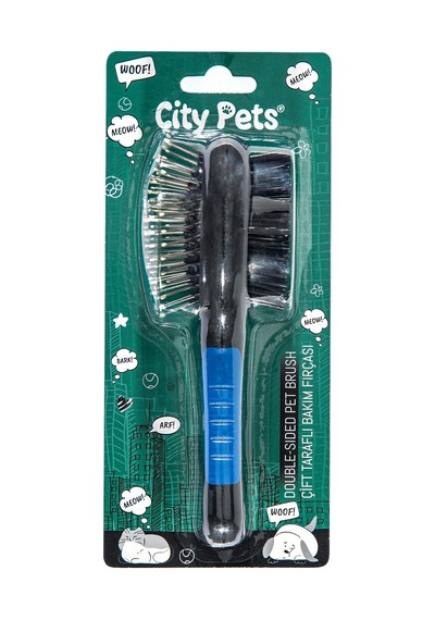 City Pets Çift Taraflı Bakım Fırçası C-8284