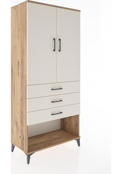 Hyperion Dolap 3 Raflı 3 Çekmeceli 2 Kapaklı 88x44x195 Çam-ay... Çam Hyperion Dolap 3 Raflı 3 Çekmeceli 2 Kapaklı 88x44x195 Çam-ay... Çam