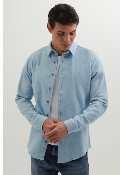 Tudors Erkek Slim Fit Dar Kesim Uzun Kollu Düz Kışlık Oduncu Mavi Gömlek-41542 Mavi Tudors Erkek Slim Fit Dar Kesim Uzun Kollu Düz Kışlık Oduncu Mavi Gömlek-41542 Mavi