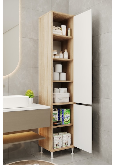 Aeka Ae-2028 Soft 2 Kapaklı Çok Amaçlı Dolap 40x180 Cm Raflı Dar Yüksek Boy Banyo Çok Bölmeli Depolama Dolabı Sonomo - Beyaz Aeka Ae-2028 Soft 2 Kapaklı Çok Amaçlı Dolap 40x180 Cm Raflı Dar Yüksek Boy Banyo Çok Bölmeli Depolama Dolabı Sonomo - Beyaz