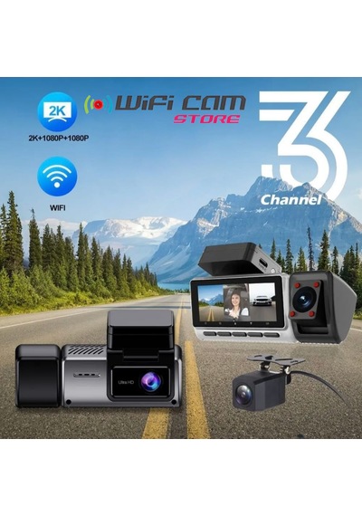 3 Kameralı 2k Ultra Hd Wi-fi Araç Kamera Seti