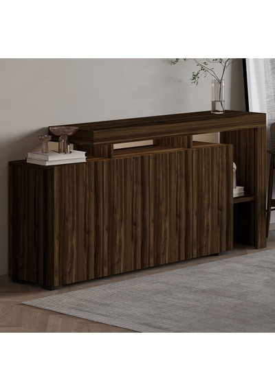 İnarch Dizayn Beliz Led Işıklı Modern Konsol 170 Cm, 4 Kapaklı Ve İç Raflı Depolama, Tasarım Ceviz İnarch Dizayn Beliz Led Işıklı Modern Konsol 170 Cm, 4 Kapaklı Ve İç Raflı Depolama, Tasarım Ceviz