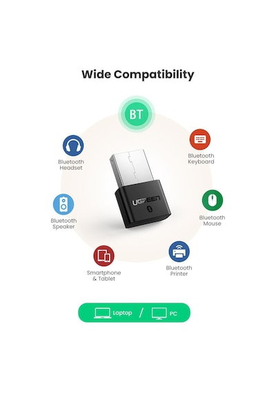Ugreen Bluetooth 4.0 Alıcı USB Kablosuz Dongle Adaptörü