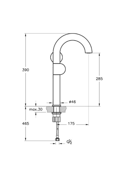 VitrA Liquid A42791 Sağdan Kullanım Yüksek Lavabo Bataryası