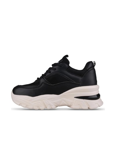 M.p 241-1663 Poli Hafif Taban Bağcıklı Kadın Sneaker Siyah Siyah