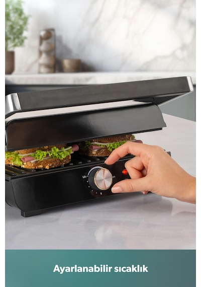 Homend Grilliant 1356h Inox Gövdeli Döküm Plakalı Tost Ve Izgara Makinesi