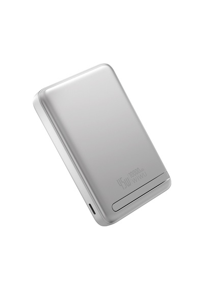 Wiwu Wi-p090 Mag Pro Serisi Qi2 Teknolojili Standlı 45w M-safe Wireless Powerbank 10.000mah Gümüş