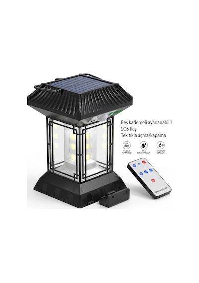 Nobrelto Cl-t60 Smart Solar Light - 60 Cob Led 1200 Lümen Hareket Sensörlü Uzaktan Kumandalı Güneş E Beyaz