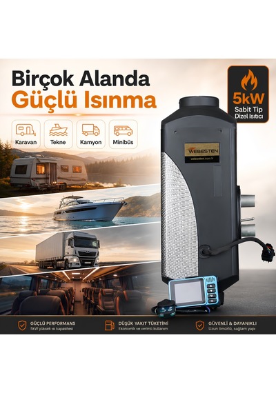 Webesten Wbs-nf-01 5kw Sabit Tip Dizel Isıtıcı 12v 24v Bluetoothlu