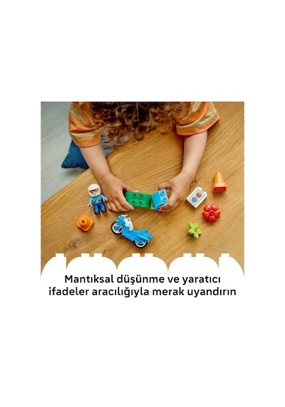 LEGO® DUPLO® Kasabası Mavi Polis Motosikleti 10471 -2 Yaş ve Üzeri Çocuklar için Polis Figürü İçeren Oyuncak Yapım Seti (11 Parça)