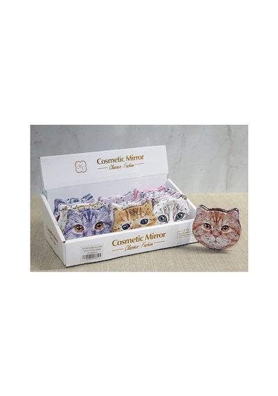 Taşlı Kedi El Aynası Alk3749 Evimdeyokyok Çok Renkli