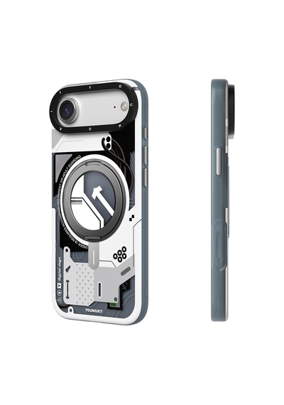 Apple Uyumlu iPhone 17 Air  Kılıf M-safe Şarj Özellikli Youngkit Starship Serisi Kapak Beyaz Beyaz