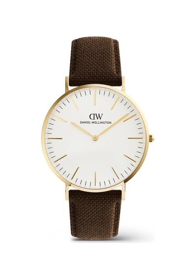 Daniel Wellington Classic Brown Canvas Gold Dw00600942 Erkek Kol Saati Altın