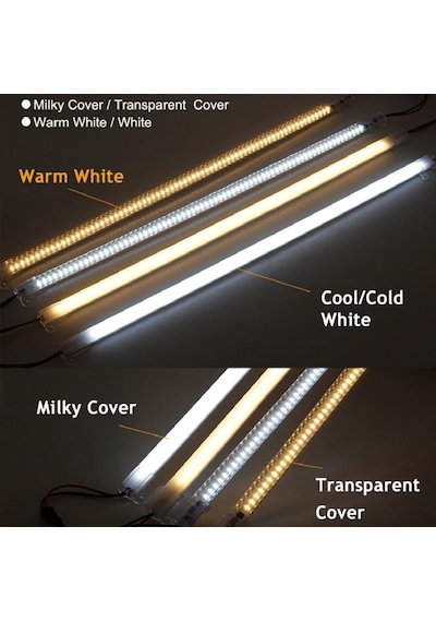 220 Volt 4014 Çubuk Led 1m Kasalı Dim Edilebilir Bar Led 220v Gün Işıgı 3000-3200k -şeffaf Cam