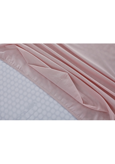Colourful Fitted Çarşaf Çift King Size - Pudra