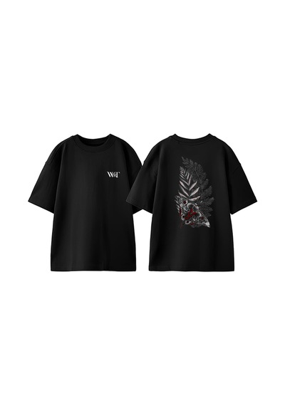 Thewert The Last Of Us 1 Tasarım Sırt Baskılı Pamuk Siyah Oversize T-shirt