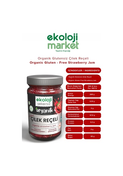 Ekoloji Market Organik Çilek Reçel 380 G