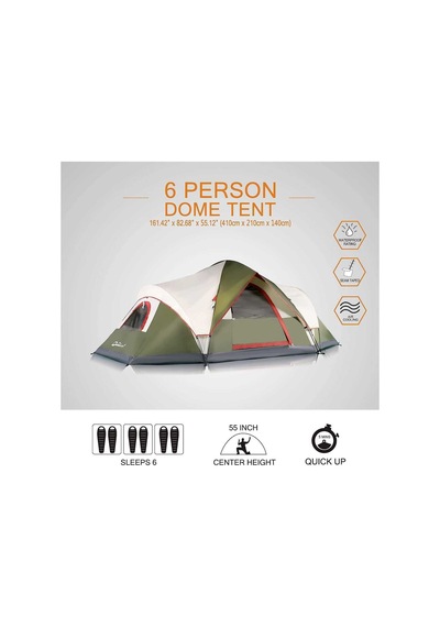 Quickup Domehike 6 Kişilik Otomatik Çadır Yeşil
