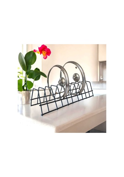 Tabaklık Rafı- Tencere Kapak Düzenleyici-tabak Kurutmalık -10 Bölmeli Antrasit Stand Metal 34 X 25 G Diğer
