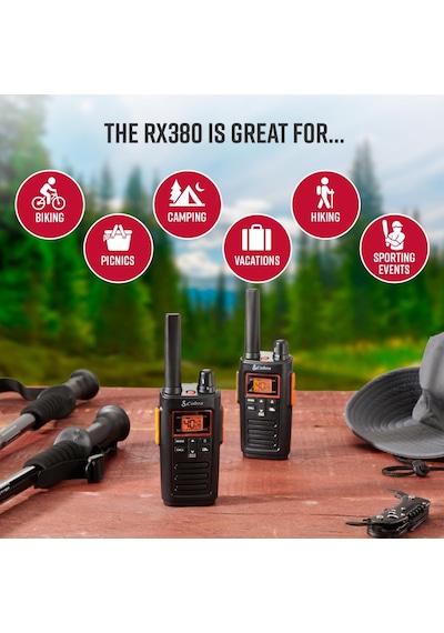 Rx380 Walkie Talkies - Şarj Edilebilir, 40 Önceden Ayarlanmış Kanal, Uzun Menzilli 8 Km İki Yön