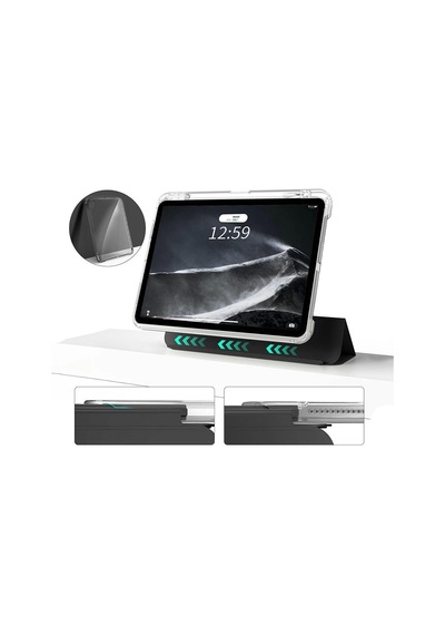 Apple Uyumlu iPad Air 13 2024 Kılıf Magnetik Ayrılabilen Airbagli Redclick Kalem Bölmeli Tablet Kılıfı