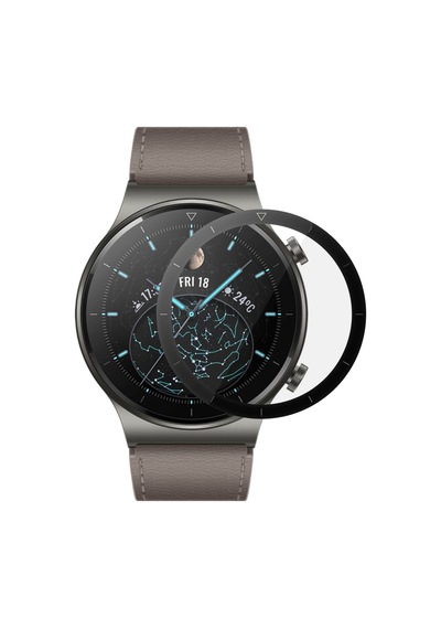 Microsonic Huawei Watch Gt2 Pro Tam Kaplayan Temperli Cam Full Ekran Koruyucu Siyah
