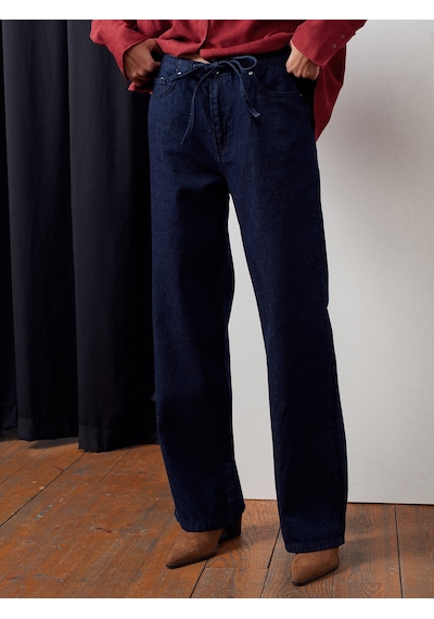 Dilvin 72058 Beli Lastikli Denim Pantolon-lacivert Lacivert
