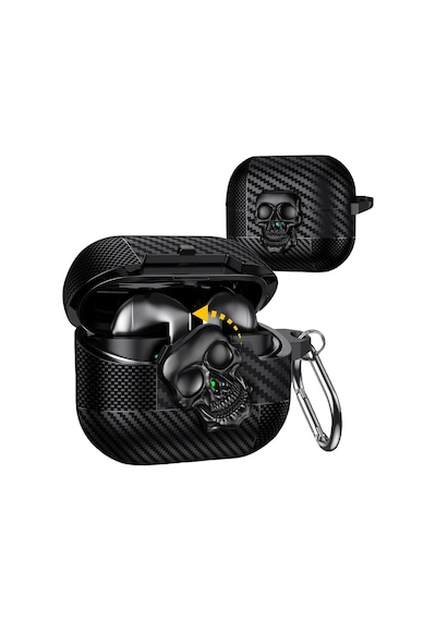 Samsung Galaxy Buds 3 Fe/buds 3 Pro/buds 3 Kılıf Kapak Kafatası Kilitli Ve Anahtarlıklı Erkekler İçin, Komik Karbo Diğer