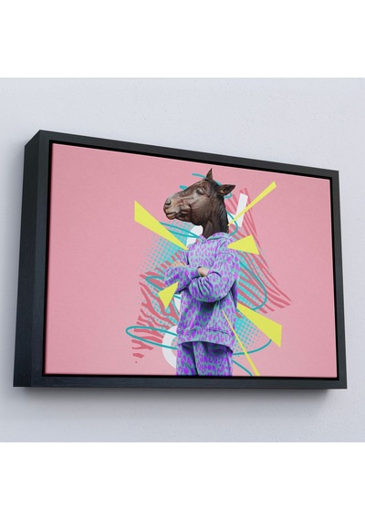 Miyrem^ Canvas Serie At Kafalı İnsan Tablosu-7256