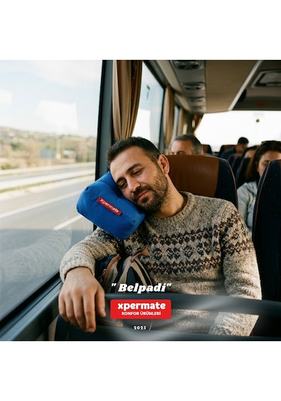 Sırt Ve Bel Destek Yastığı Sandalye Koltuk Destek Minderi Mavi