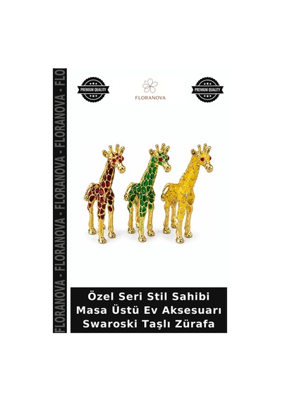 Özel Seri Stil Sahibi Masa Üstü Ev Aksesuarı Swaroski Taşlı Zürafa