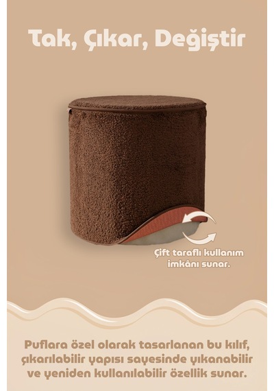 Çift Yönlü Çevir Puf Çift Taraflı Yıkanabilir Puf Bench Kılıfı Linen