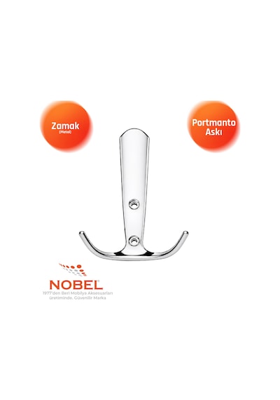 Focus Portmanto Askısı, Metal Vestiyer Askısı, 72 Gr, Dolap Ve Duvar Askılığı, Krom Vidalı