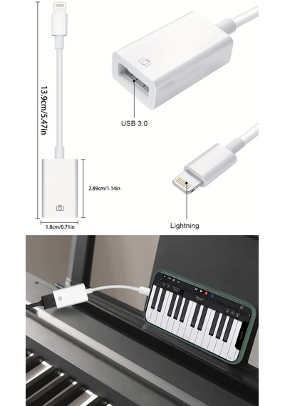E-kervan Apple Uyumlu iPhone Lightning To Usb Çevirici Dönüştürücü Tak Ve Çalıştır 1 Adet