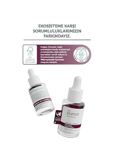 The Purest Solutions Aha & Bha Canlandırıcı Ve Cilt Tonu Eşitleyici Kırmızı Peeling Cilt Serumu, Seyahat Boy 8 Ml