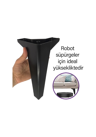 4 Adet Serdivan 20 Cm Siyah Lüx Mobilya Kanepe Sehpa Ünite Koltuk Ayağı Baza Ayak