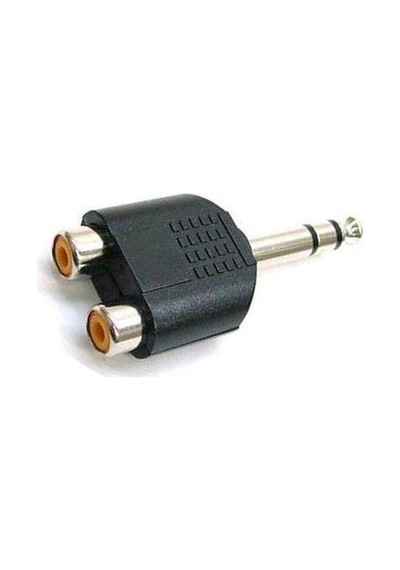 6.3mm Stereo Erkek To 2x 6.3mm Rca Dişi Çevirici Jak Amfi Jakı