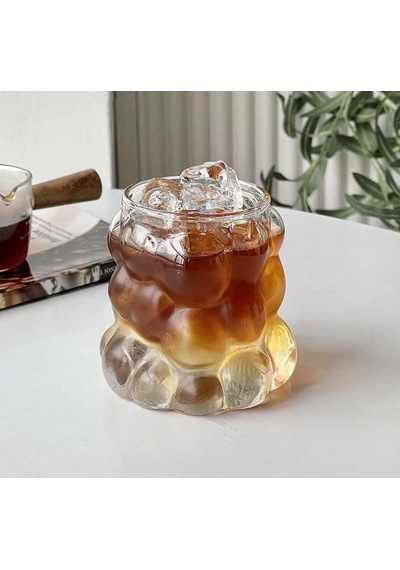 2 Adet 300 Ml Üzüm Desenli Borosilikat Bardak, Termisil, Bulut Desenli, Isıya Dayanıklı, Şık Ve Fonksiyonel İçecek Bardakları Kulpsuz çok renkli
