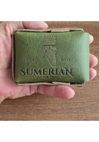 Sumerian Leather Craft  Deri Sigara Kılıfı Yeşil
