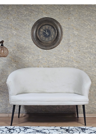 Zafir İkili Teddy Siyah Boyalı Sivriltme Ayak Çay Seti Koltuk İkili Berjer , Balkon, Salon, Ofis Krem